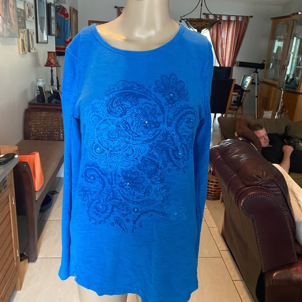 Earth Yoga Blue Long Sleeve Tee